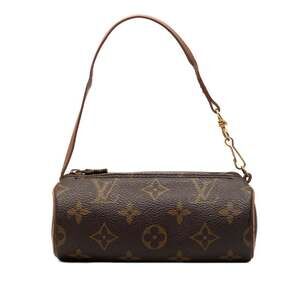 LOUIS VUITTON Authentic Brown Monogram Leather Papillon Pouch